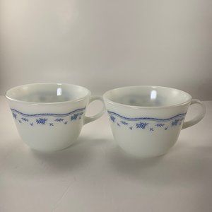 Pyrex 1980’s Morning Blue Set of 2 Coffee/Tea Cups